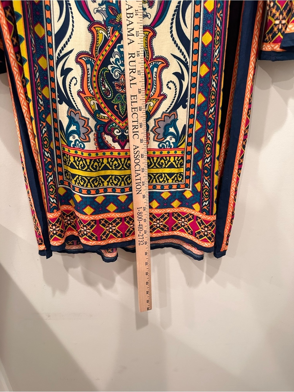 Boho Printed Scoop Neck Tunic Top - Mini Dress Multicolor Hippie Sz L - Picture 4 of 9